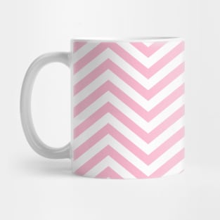 Simple Pink and White Chevron Pattern Mug
